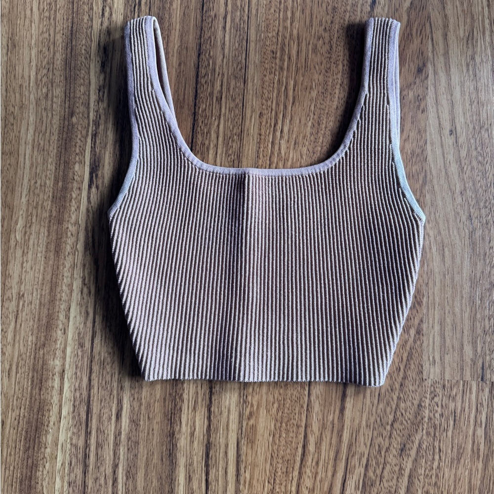 Aritzia Pale Pink  Ribbed Crop Top